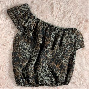 Mare mare one sleeve leopard top Anthropologie brand